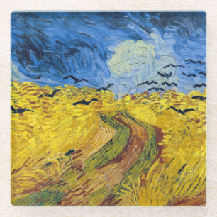 Posavasos De Vidrio Vincent van Gogh - Wheatfield con cuervos