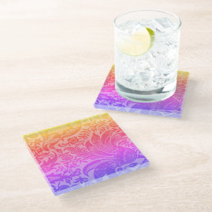 Posavasos De Vidrio Viñeta William Morris Rainbow Botánico