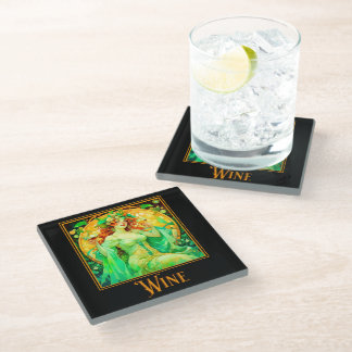 Posavasos De Vidrio Vino Art Nouveau