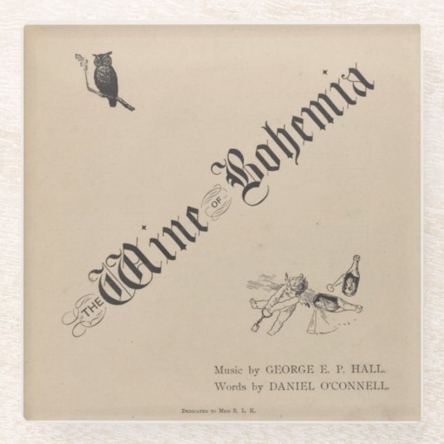 Posavasos De Vidrio Vino de Bohemia - Soporte de vaso de vidrio (Anverso)