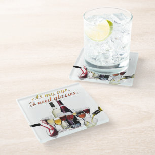 Posavasos De Vidrio Vino de SlipperyJoe's Wine Glasses vino fermentado