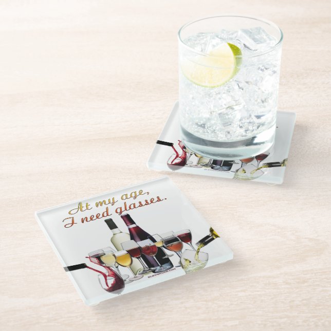 Posavasos De Vidrio Vino de SlipperyJoe's Wine Glasses vino fermentado (Angular)