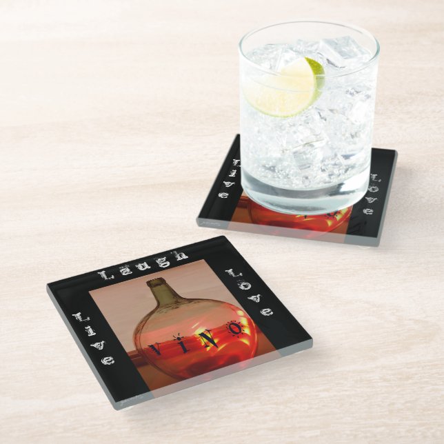 Posavasos De Vidrio VINO del práctico de costa (Angular)