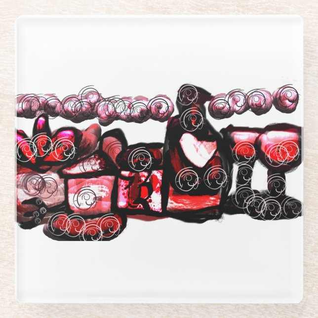 Posavasos De Vidrio Vino rojo (Anverso)