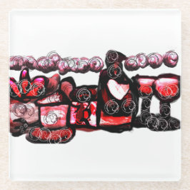 Posavasos De Vidrio Vino rojo