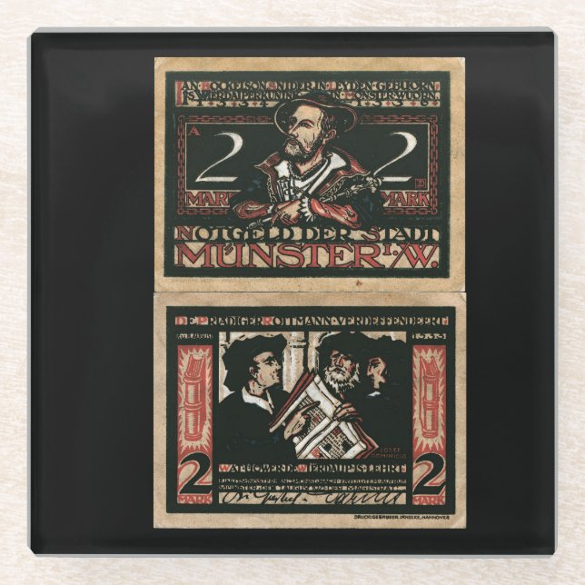 Posavasos De Vidrio Vintage 1921 2 Mark Notgeld (Anverso)