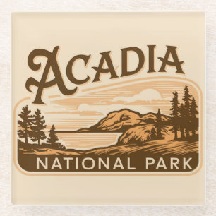 Posavasos De Vidrio Vintage Acadia National Park Bar Harbour