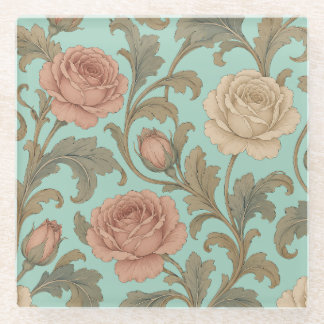 Posavasos De Vidrio Vintage Botanical Rose