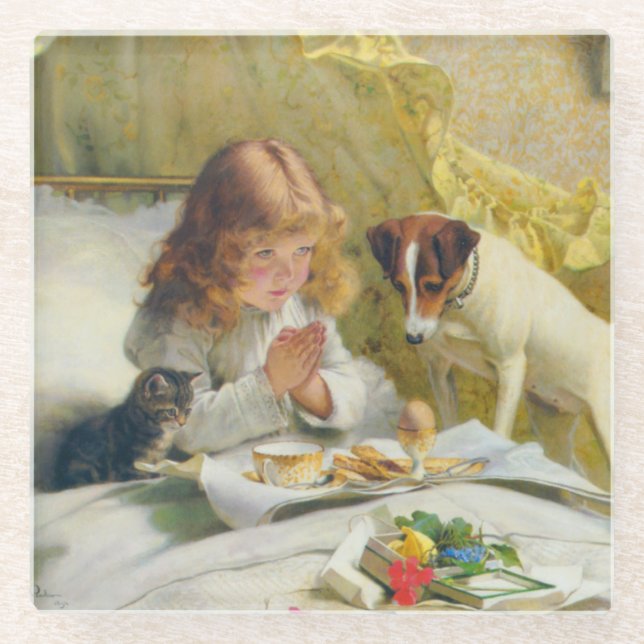 Posavasos De Vidrio Vintage Charles Burton Barber Suspense (Anverso)