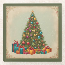 Posavasos De Vidrio Vintage Christmas