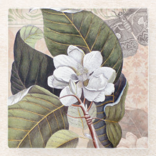 Posavasos De Vidrio Vintage Elegant Southern Magnolia Moda