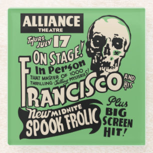 Posavasos De Vidrio Vintage Francisco Spook Frolic Spook Show Poster