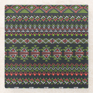 Posavasos De Vidrio Vintage geométrico: conjunto de patrones sin costu
