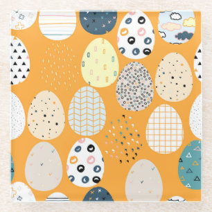 Posavasos De Vidrio Vintage Happy Easter Scandinaviary Design