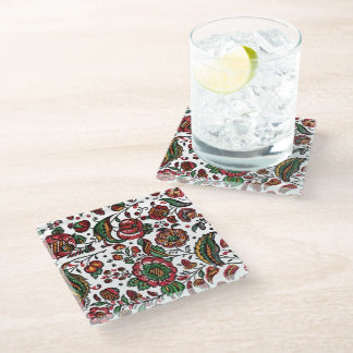 Posavasos De Vidrio Vintage Indian Cotton Chintz Fabric
