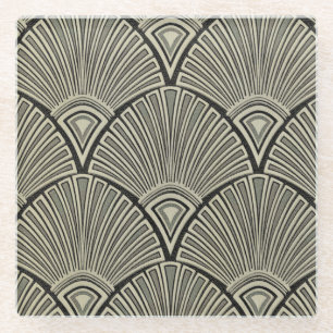 Posavasos De Vidrio vintage, nouveau del arte, beige, gris, art déco,