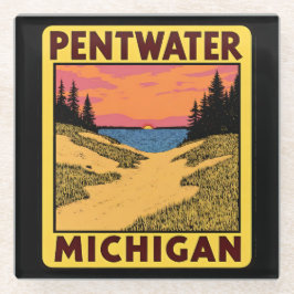 Posavasos De Vidrio Vintage Pentwater Michigan