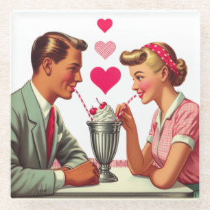 Posavasos De Vidrio Vintage/retro tienda de malta de los años 50 Valen