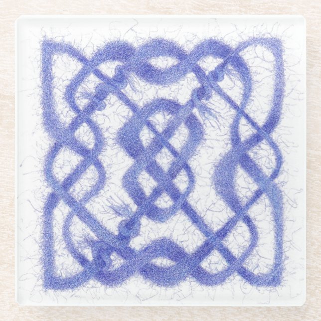 Posavasos De Vidrio VIOLET CELTIC KNOT Glass Coaster (Anverso)