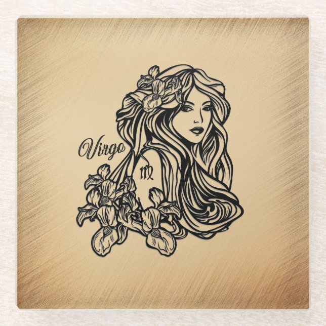 Posavasos De Vidrio Virgo Zodiac Antigüedad (Anverso)