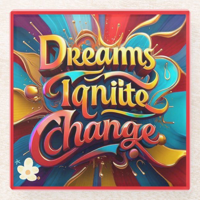 Posavasos De Vidrio "Visión de éxito" (Anverso)