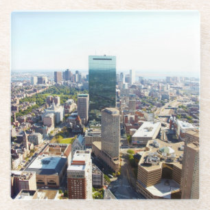 Posavasos De Vidrio Vista aérea de Boston 2