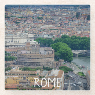 Posavasos De Vidrio Vista del centro histórico de Roma desde arriba