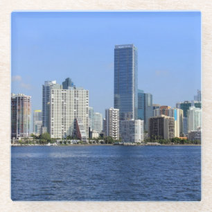 Posavasos De Vidrio Vista del horizonte de Miami