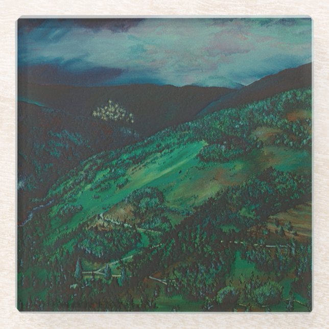 Posavasos De Vidrio Vista desde San Chirico, Italia (Anverso)