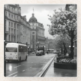 Posavasos De Vidrio Vista elegante de la calle