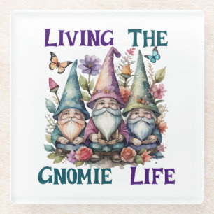 Posavasos De Vidrio Viviendo la vida de gnomo