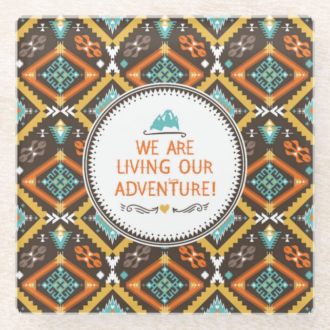 Posavasos De Vidrio Vivir nuestra aventura (Anverso)