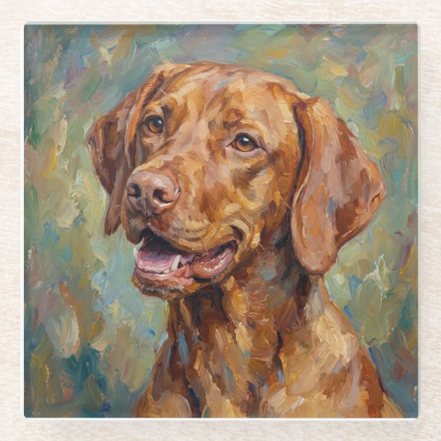 Posavasos De Vidrio Vizsla Glass Coasters for Dog Lovers (Anverso)
