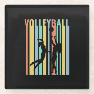 Posavasos De Vidrio Voleibol Beachvoleibol Retro