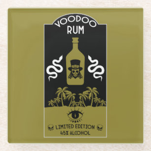 Posavasos De Vidrio Voodoo Rum caribeño