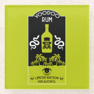 Posavasos De Vidrio Voodoo Rum caribeño