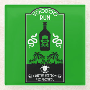 Posavasos De Vidrio Voodoo Rum caribeño