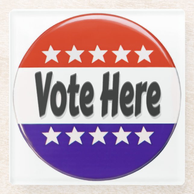 Posavasos De Vidrio Votar aquí (Anverso)