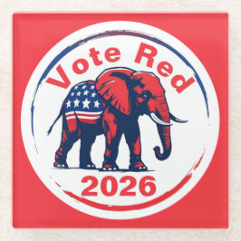 Posavasos De Vidrio Voto rojo 2026