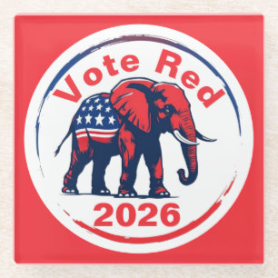 Posavasos De Vidrio Voto rojo 2026