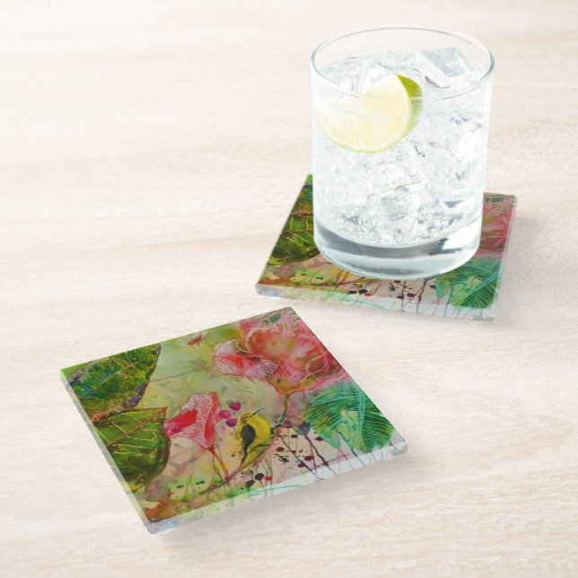Posavasos De Vidrio Vuelo de Sunbird (Angular)