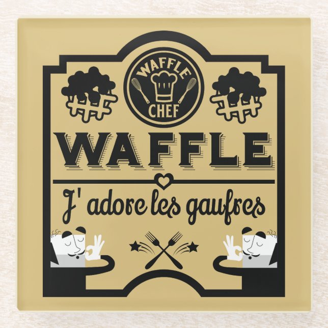 Posavasos De Vidrio Waffles de Bélgica (Anverso)