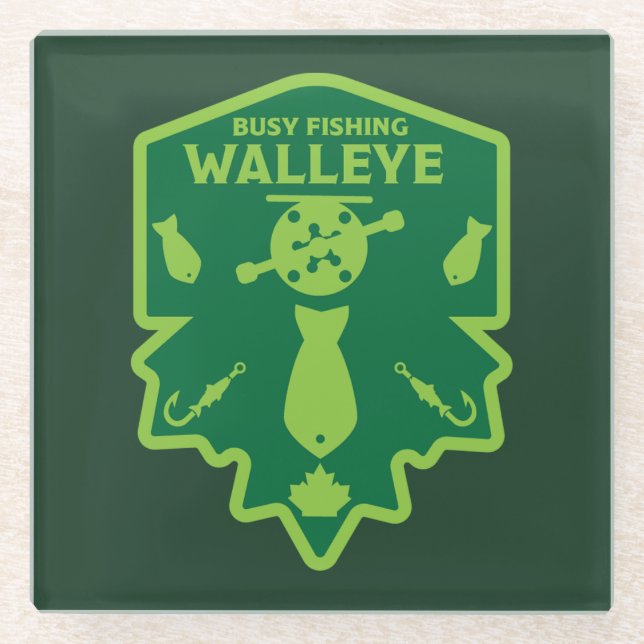 Posavasos De Vidrio Walleye Fishing Canada (Anverso)