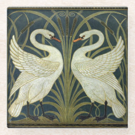 Posavasos De Vidrio Walter Crane Swan & Rush and Iris Victorian