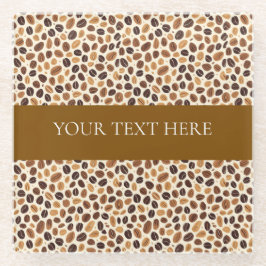 Posavasos De Vidrio Warm Coffee Bean Roast Tones Seamless Pattern