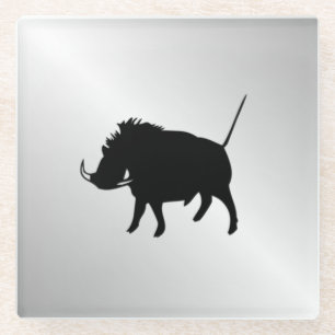Posavasos De Vidrio Wart Hog Silver