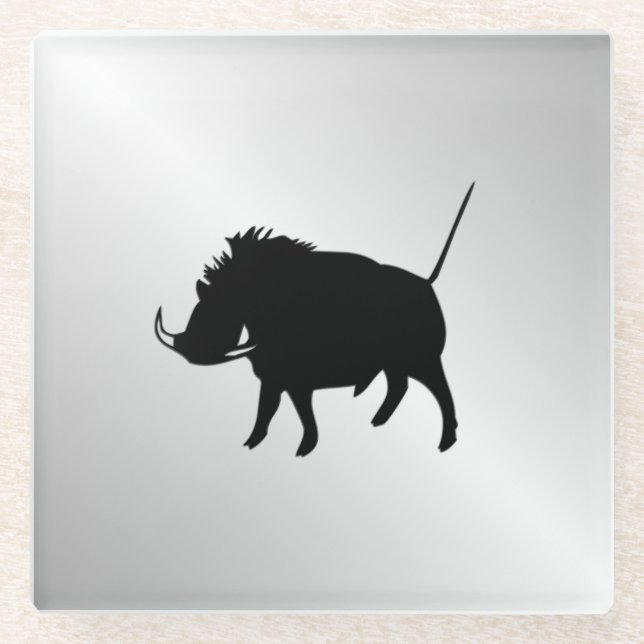Posavasos De Vidrio Wart Hog Silver (Anverso)