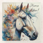 Posavasos De Vidrio Watercolor Horse Lover Painting Glass Coaster<br><div class="desc">This beautiful horse coaster is a perfect gift for the horse lover in your life or for yourself and is sure to brighten up any room. I hope it makes you happy . . . that is my goal and passion! ⭐You can be creative and customize all my designs by...</div>