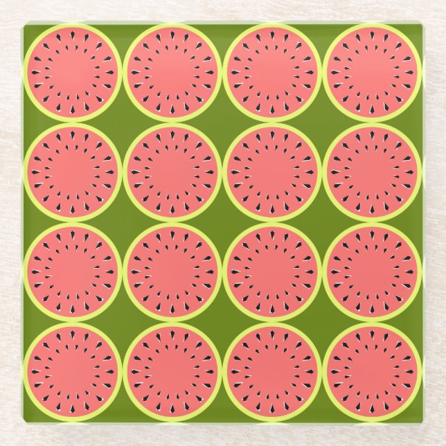 Posavasos De Vidrio Watermelon Pink Multi (Anverso)