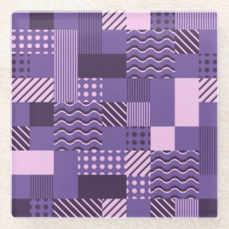 Posavasos De Vidrio Waves Stripes Dots: Modern Seamless.